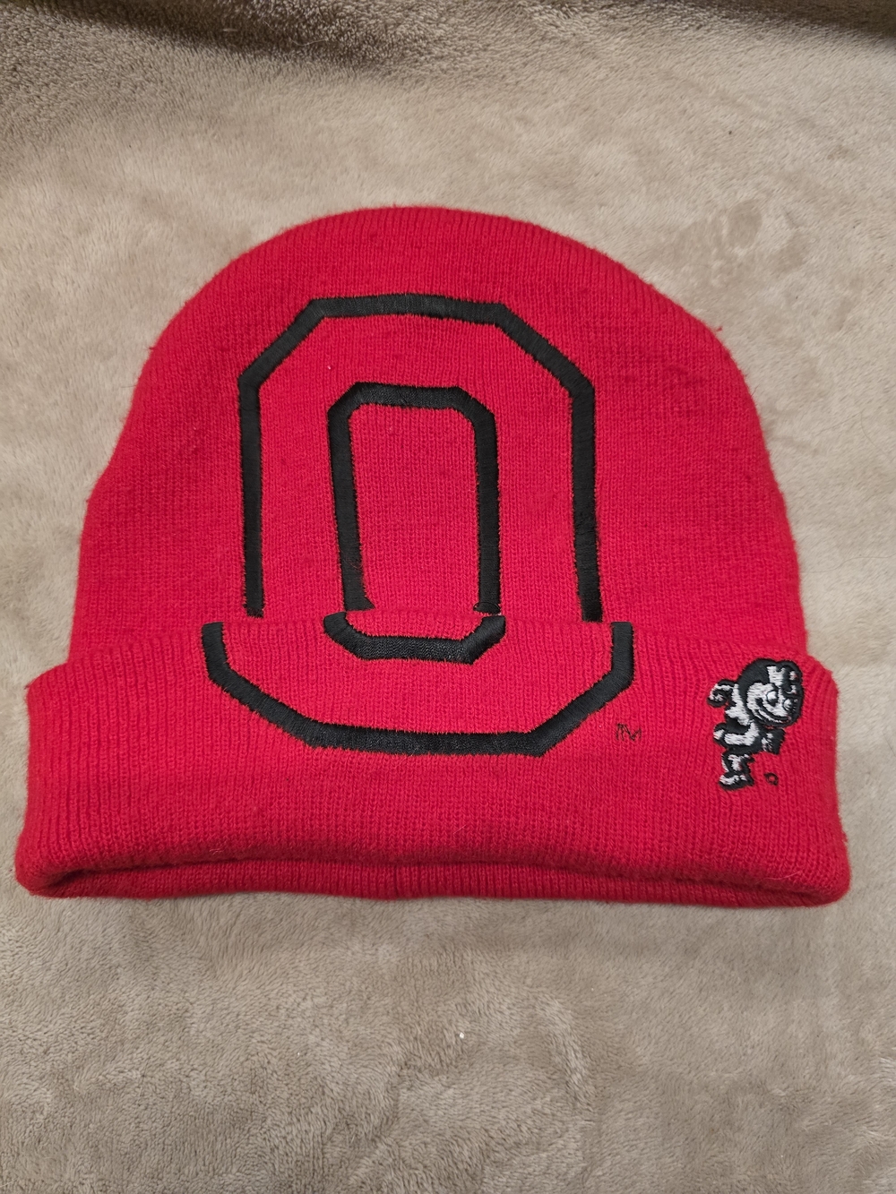 Ohio State Kids Red Beanie Hat with Mascot
